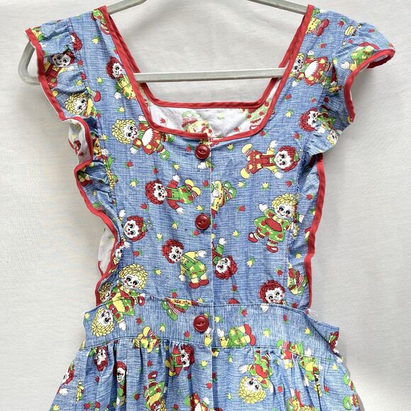 VTG 1970s Beco Originals Handmade Raggedy Ann‎ Andy Apron Dress Cottage Ruffle - Picture 9 of 9